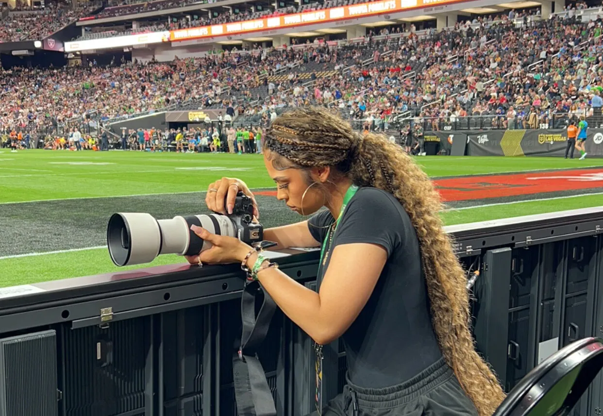 PMN+ photographer on the sideline at Rugby League Las Vegas