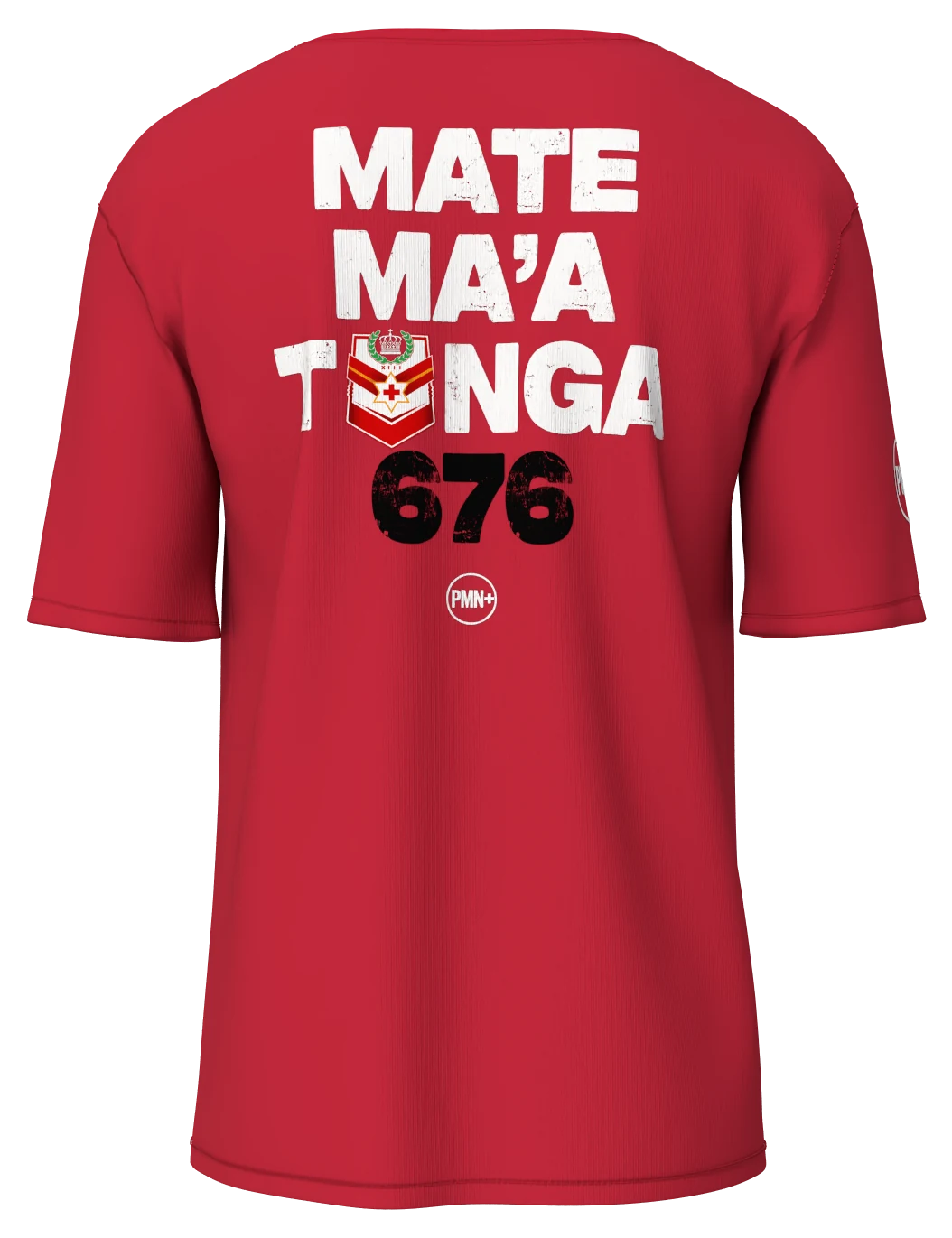 Mate Ma'a Tonga 676 Tee in red, back view
