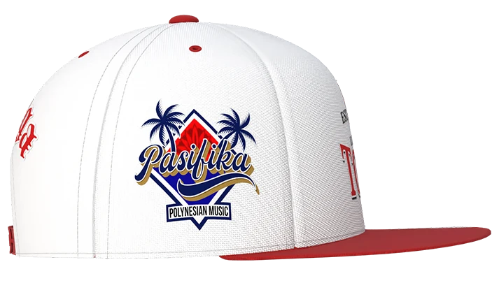 Mate Ma'a Tonga High Profile Snapback in white/crimson, right view
