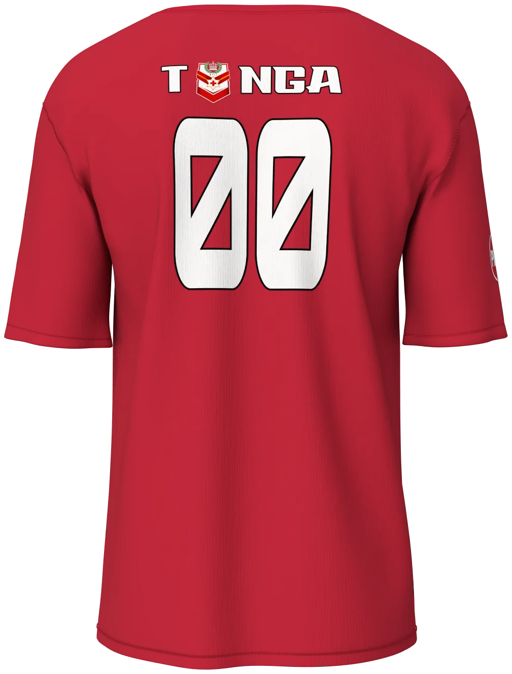 Mate Ma'a Tonga Player Tee in red, back view