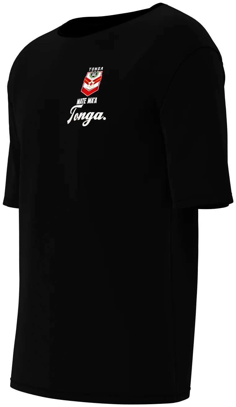 Mate Ma'a Tonga RLWC26 Tee in black, front left view