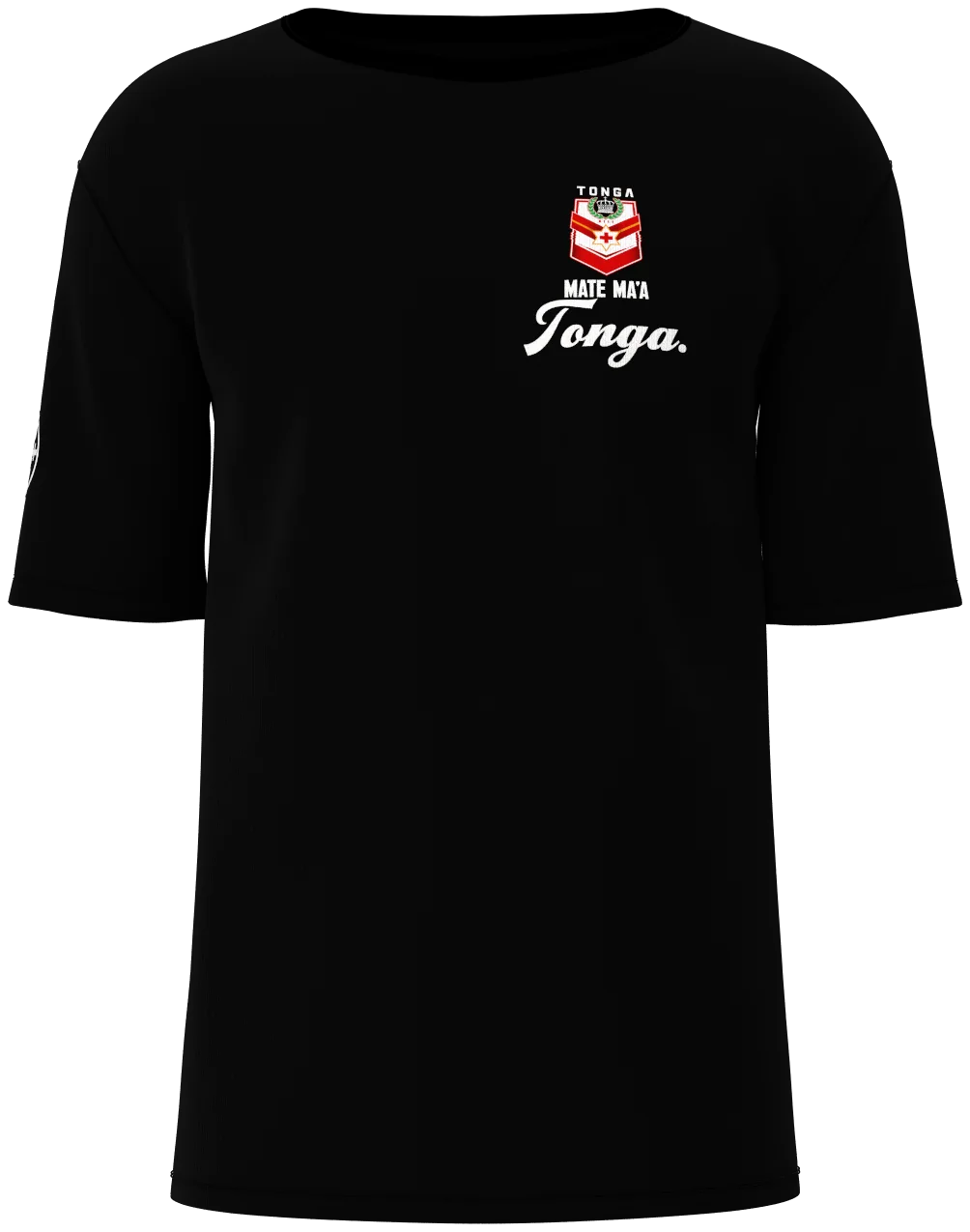 Mate Ma'a Tonga RLWC26 Tee in black, front view