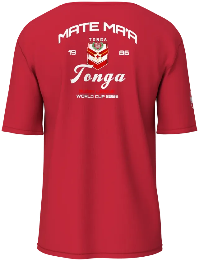 Mate Ma'a Tonga RLWC26 Tee in red