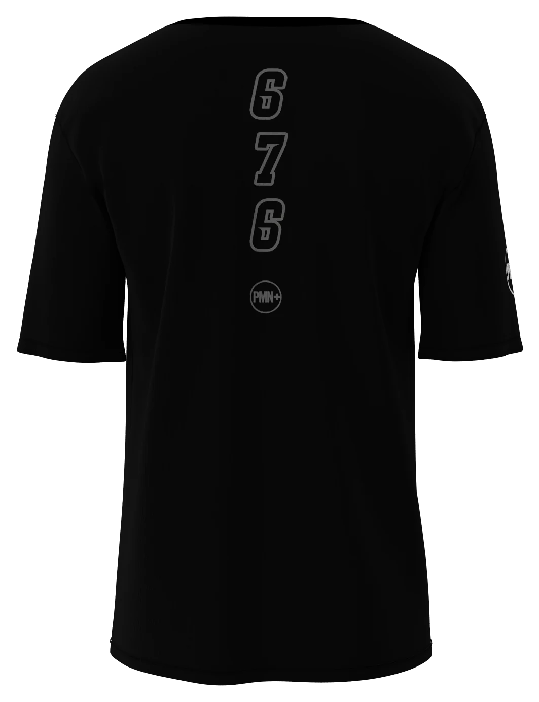Mate Ma'a Tonga Silver Blackout Tee in black/silver, back view
