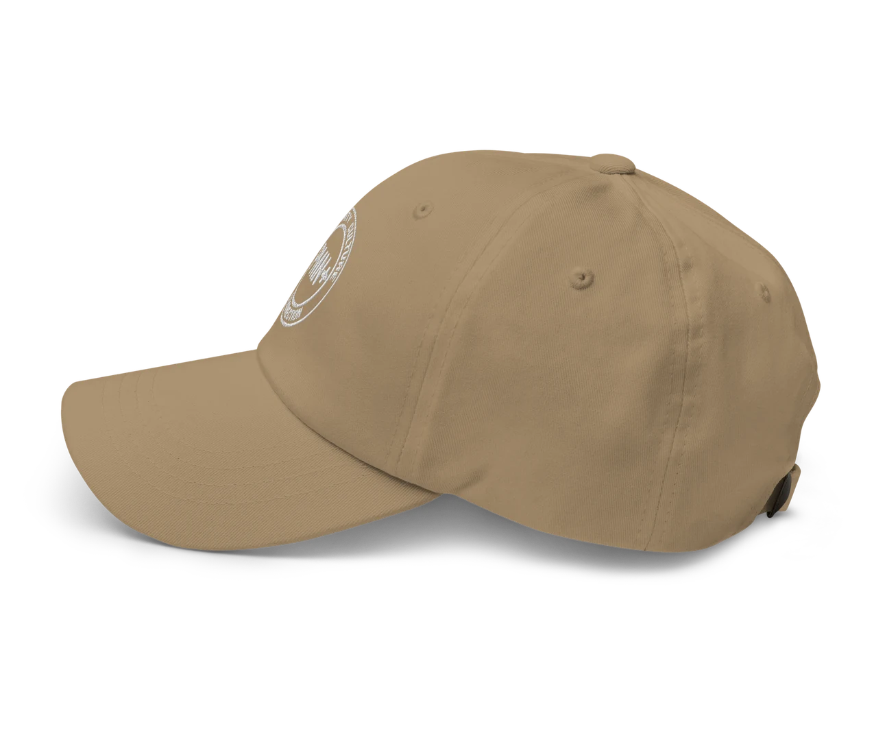 PMN+ Classic Dad Hat in khaki, back left view