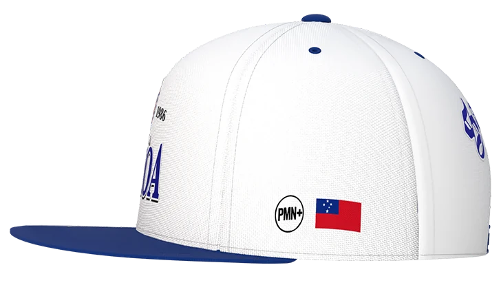 Toa Samoa High Profile Snapback in navy/white, left view