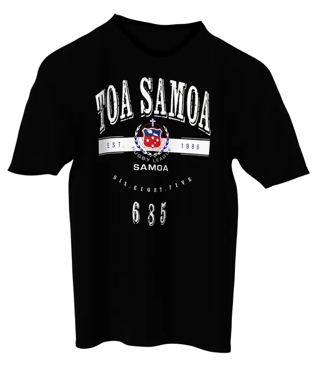 Toa Samoa Crest Oversized Tee in black