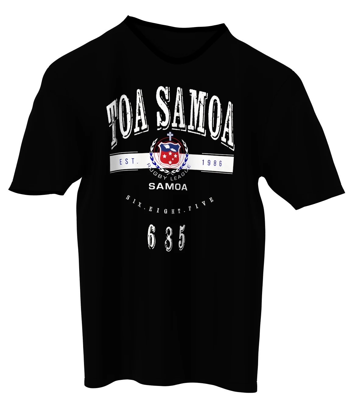 Toa Samoa Crest Oversized Tee in black, front view