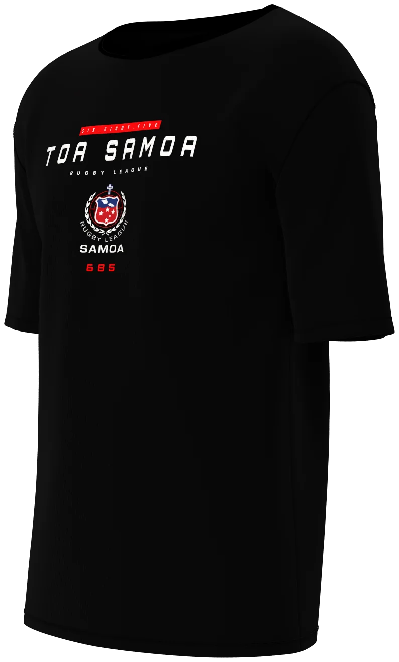 Toa Samoa Player Tee in black, front left view