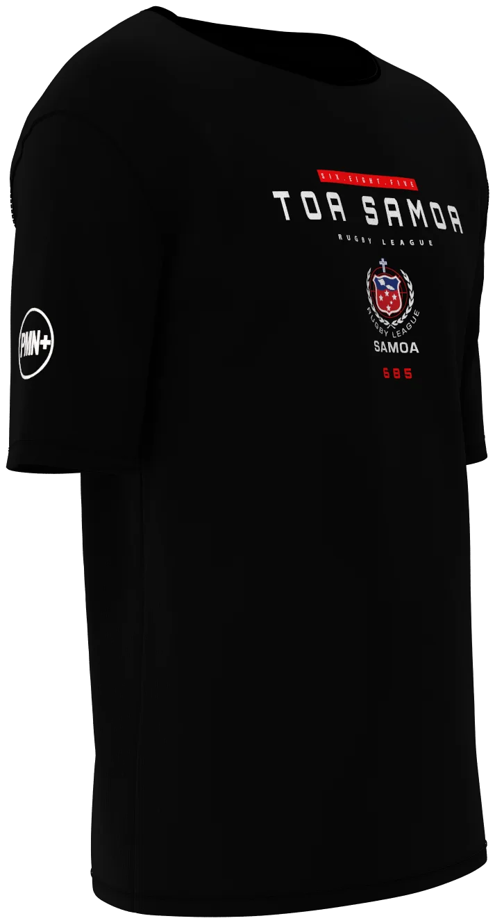 Toa Samoa Player Tee in black, front right view