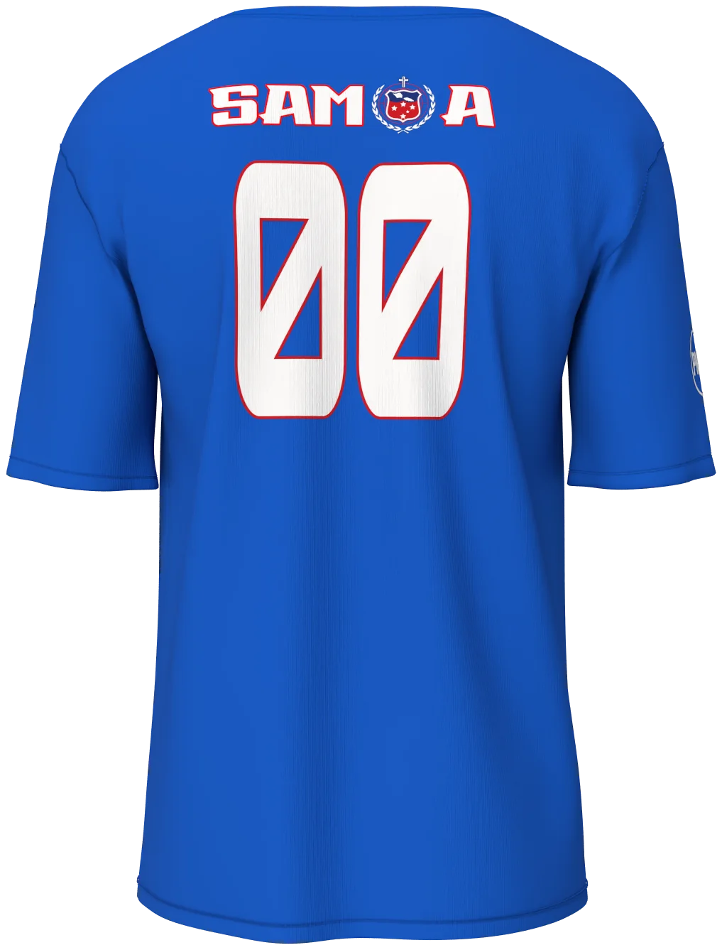 Toa Samoa Player Tee in royal blue, back view