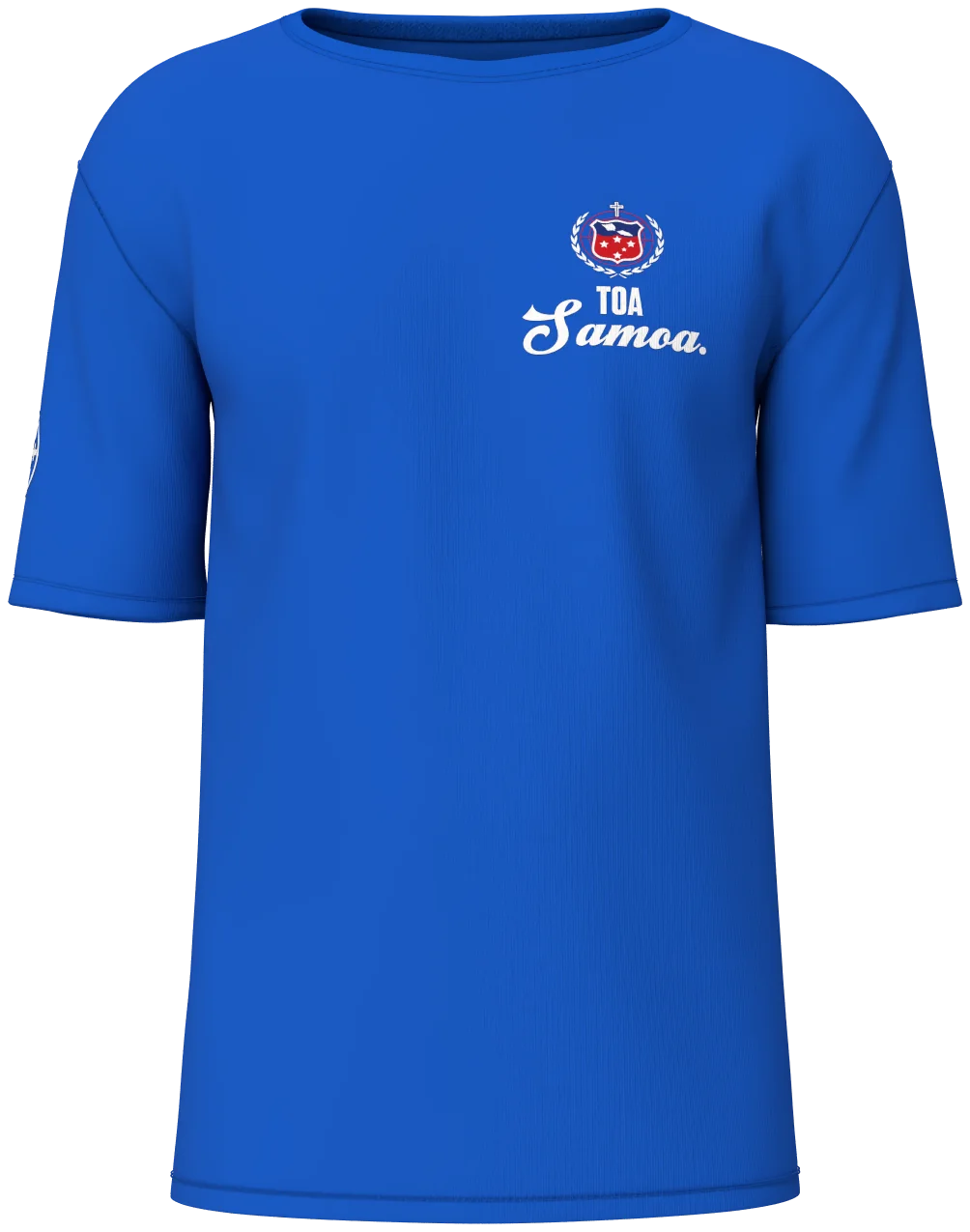 Toa Samoa RLWC26 Tee in royal blue, front view