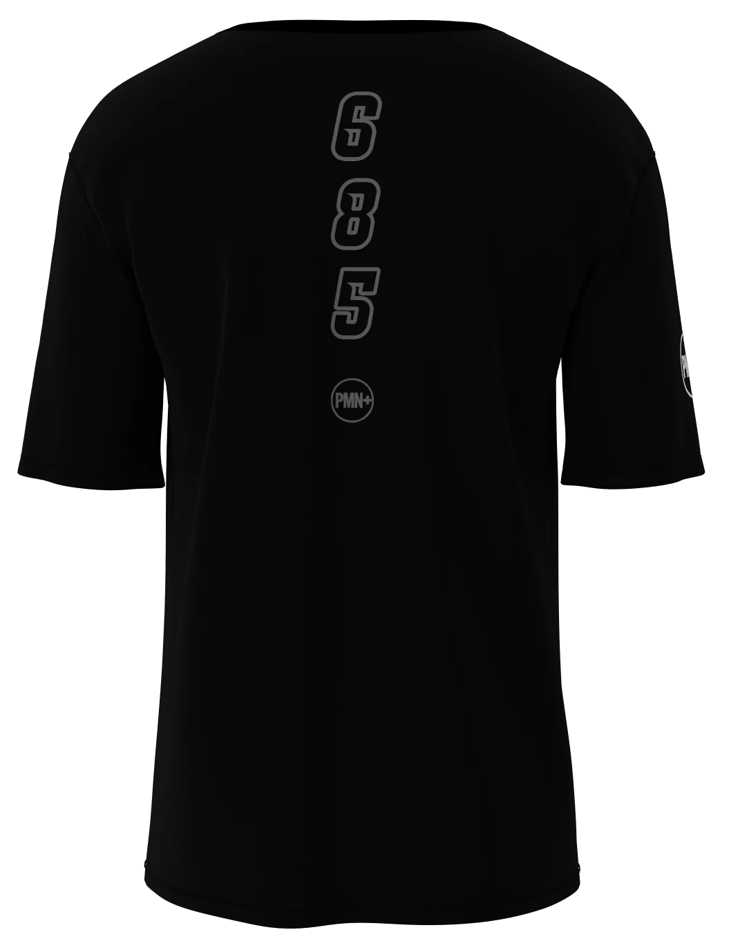 Toa Samoa Silver Blackout Tee in black/silver, back view